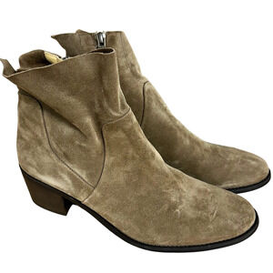 Paul Green 9025-00 Suede Antelope Women's Heeled Ankle Boots Sz 3.5 (US 6) NWOB
